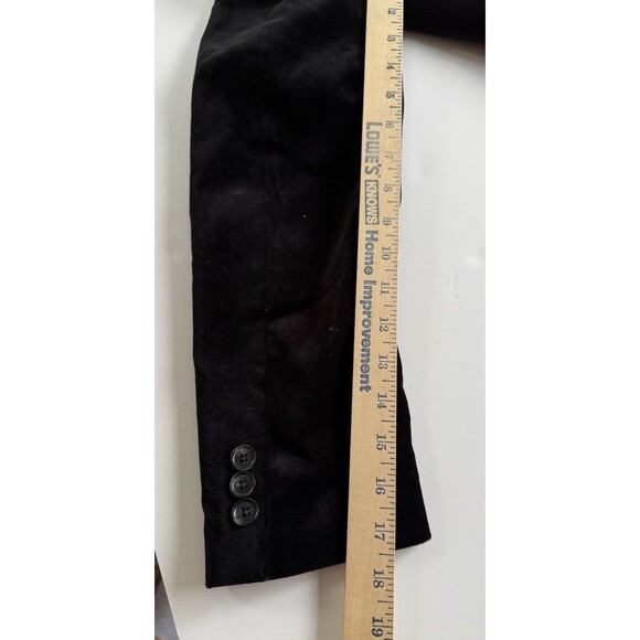 H&M Men's Blazer Sport Coat Jacket 40R Velvet Black One Button Satin Trim Lapel - Picture 11 of 11